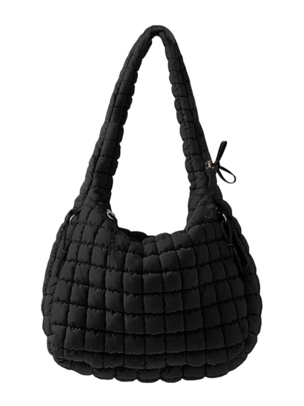 Quilted Puffer Hobo Bag, Large Nylon Crossbody Shoulder Tote, Lightweight Puffy